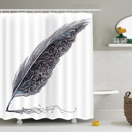 X-Labor Fresh Shower Curtain 240 x 200 cm Waterproof Fabric Anti-Mould Includes 12 Shower Curtain Rings Washable Bath Curtain 240 x 200 cm Feather