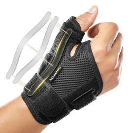 BraceUP Muñequera para dedo pulgar con férula espiga y soporte de mano para artritis, tendinitis, alivio del dolor del túnel carpiano y esguince de pulgar, para hombres y mujeres