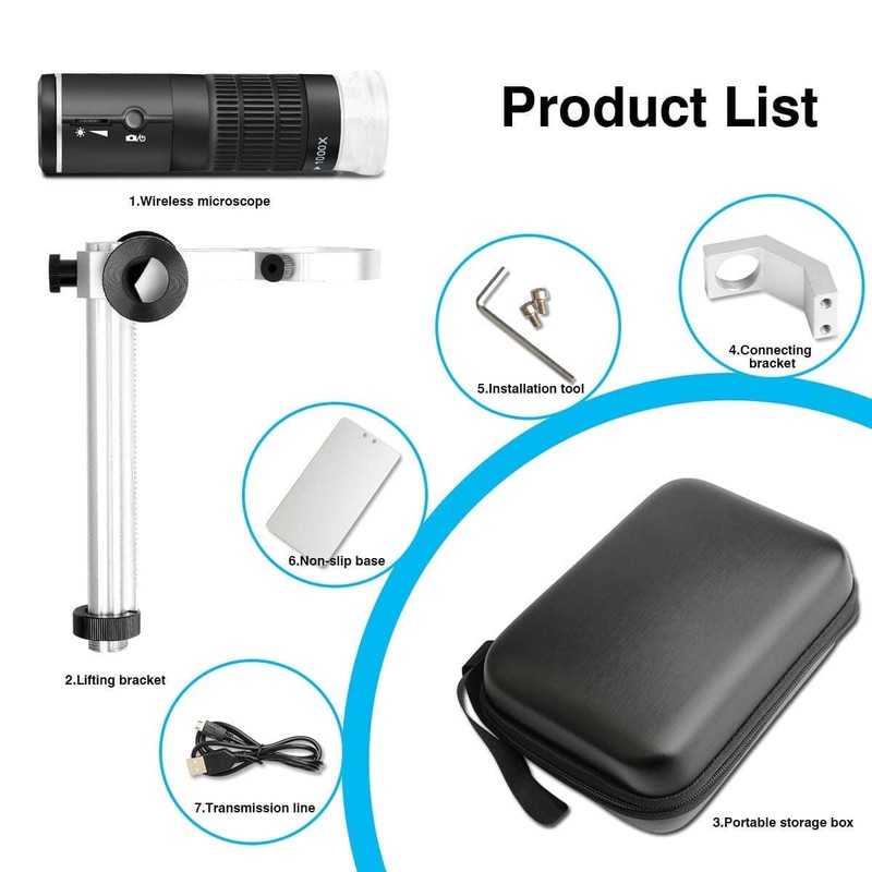 Jiusion WiFi USB Digital Microscope HD Resolution 50 to 1000x