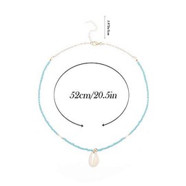 Jovono Fashion Necklace Turquoise Beads and Shell Pendant Jewellery Chain for Women and Girls