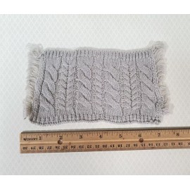 Minimum World Dollhouse Blanket Cable Knit Throw or Bedspread Gray Miniature 7 1/2" x 3 3/4"