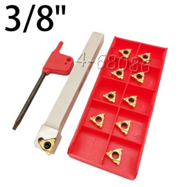 ZHOUZIMI 9.525mm SER 3/8 H11 Thread Turning Tools Cutter Lathe  Holder + 11ER A60 insert