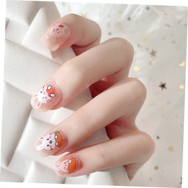 Baluue 6sheets Cute Bunny Nail Stickers Easter Rabbit Nail Decals Art Stickers for Boys and Girls Women Art Accessories