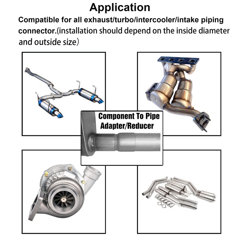 Atokrtact 3"OD - 5"OD Exhaust Pipe Reducer Adapter 304 Stainless