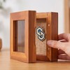 HOUOOFVA 3x3 Tiny Shadow Box Frame, Acacia Wood Keepsake Display