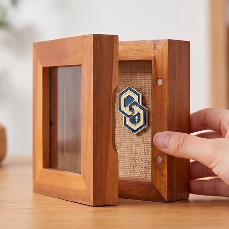 HOUOOFVA 3x3 Tiny Shadow Box Frame, Acacia Wood Keepsake Display