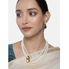 Aheli Pearl Mala Collar de oro con pendientes para mujeres
