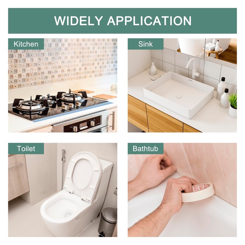 uxcell Waterproof Seal Caulk Strip Tape Self Adhesive 1.5" W