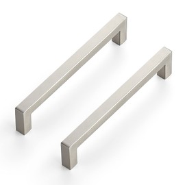 Ravinte 20 Pack 6-1/4 Inch Kitchen Square Cabinet Handles Satin Nickel Pulls Brushed Nickel Kitchen Cabinet Hardware Handles for Cupboard Drawer Pulls