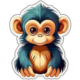 3PC 3in Monkey Sticker Vinyl Stickers, Laptop Decal, Water Bottle Sticker, Car Decal, Skateboard Stickers, Funny Stickers, Bumper Stickers, Gift for Lover No01