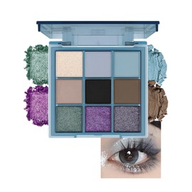 Erinde Eyeshadow, Eyeshadow Palette, Pearl & Matte, 14# Snake Taste Sky Blue, Smoky, Blue Black, Eyeshadow Grey, Waterproof & Sweat-proof, Highly Pigmented, Long-lasting, For Beginners