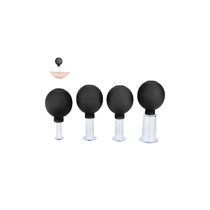 Facial Cupping Set, 4 Stück Gesichts-Massage, Skincare Tool, Schröpfgläser, Kunststoff-Physiotherapie-Schröpfen