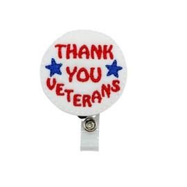 Thank You Veterans Retractable Badge Reel