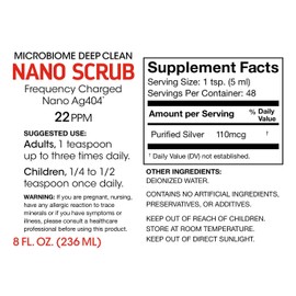 Nano Scrub by Silver Fern Brand - 1 Bottle - 48 Servings - Frequency Activated Nano Ag4O4 - Liquid