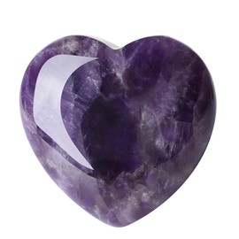 GUJOXILA 45 mm Heart Made of Stone Large Crystals Gemstones Worry Stone Heart Shaped Love Healing Crystals Worry Stones for Anxiety Relief Palm Stone Valentine's Day Gift