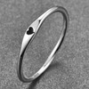 AVECON 925 Sterling Silver Simple Carve Heart Wedding Band Stackable
