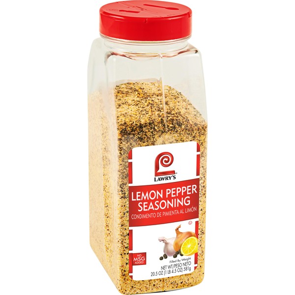 Lawry's Lemon Pepper Seasoning, 20.5 oz - One 20.5 Ounce Container of Lemon Pepper Blend to Add a Burst of Fresh Flavor to Vegetables, Fish, Seafood and More
