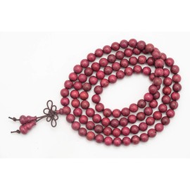 anzhongli Mala Beads Bracelet 108 8mm Prayer Beads Meditation Sandalwood Elastic(8mm Violet Wood)