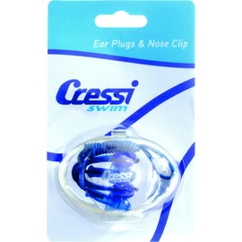 Cressi Unisex-Adult Ear Plugs & Nose Clip Nasenklammern-& Ohrenstöpselsets für Schwimmer, Blau, Eine Größe