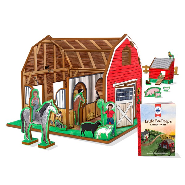 Bo Peep's Family Farm 3D Puzzle - Book and Toy Set - 3 in 1 - Book, Build, and Play
