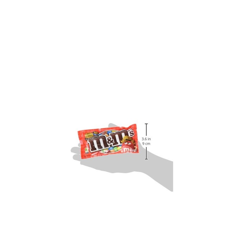 M&M'S Peanut Butter Chocolate Candy, Singles Size, 1.63-Ounce 24-Count Box
