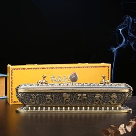 Incense Holder for Sticks Incense Burner with Ash Catcher Incense Stand for Yoga Meditation Home Office Decor - Bronze