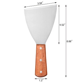 New Star Foodservice 38309 Wood Handle Slant Edge Grill Scrapers, 4 by 8.5-Inch
