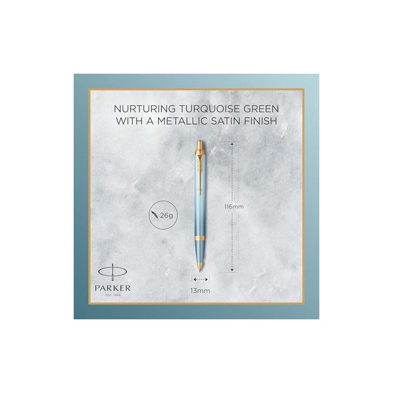 Parker IM Writing Rituals Ballpoint Pen Green Gradient Gold Trim