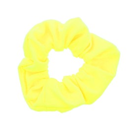 12 Pack Solid Hair Ties Scrunchies (Neon Yellow)