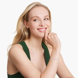 Diorra Kleeblatt Armband 925 Sterling Silber Armband Damen mit Cubic Zirkonia Verstellbare Charm Armband Glücksbringer Armbänder Schmuck Geschenke für Frauen Freundin mama