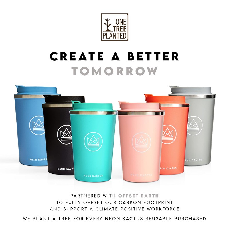 Neon Kactus Insulated Coffee Cup | Travel Cup | Double