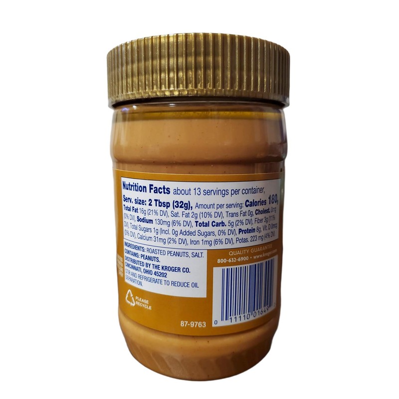 Kroger Natural Creamy Peanut Butter 15 oz (2 pack)