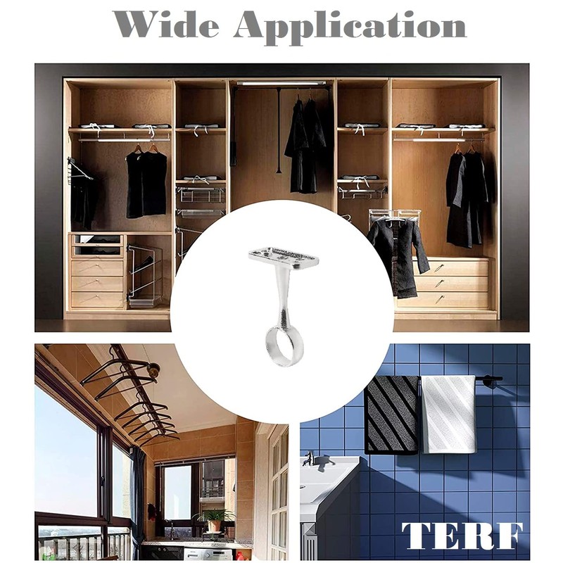 TERF® Polished Chrome Ceiling-Mount Bracket for Up to 25mm Diameter