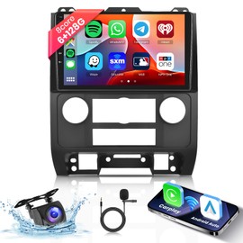 [6G+128G] 8-Core Car Radio for Ford Escape Kuga 2007-2012/ Mazda Tribute Android Car Stereo with Bluetooth, Hodozzy 9 Inch Touch Screen Radio with Wireless Carplay Android Auto,WiFi, FM RDS Camera