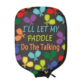 PWHAOO 2PC Pickleball Paddle Carrying Case Pickleball Paddle Covers Pickleball Paddle Pouch Gift Pickleball Players Gift (Let My Paddle Paddle)