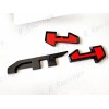 GMC 1PC Gloss Black Red Rear Tailgate AT4 OVERLAY Emblems