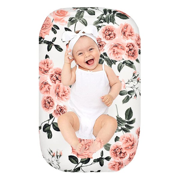 Baby Nest Cover Newborn Baby Lounger Sheets, Floral Slipcover Case Cover for Co Sleeping Snuggle Bed Infant Floor Seat Sleep Pod Cot Bed Cushion Mattress Protect Replacement Cover (Floral)