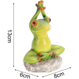 Norhogo Frog Decorative Figure Brings Good Luck, Frog Statue Resin Yoga Frog Figurine, Resin Frog Statue, Yoga Animal Decoration, Funny Cute Decoration for Home, Desk, Bathroom