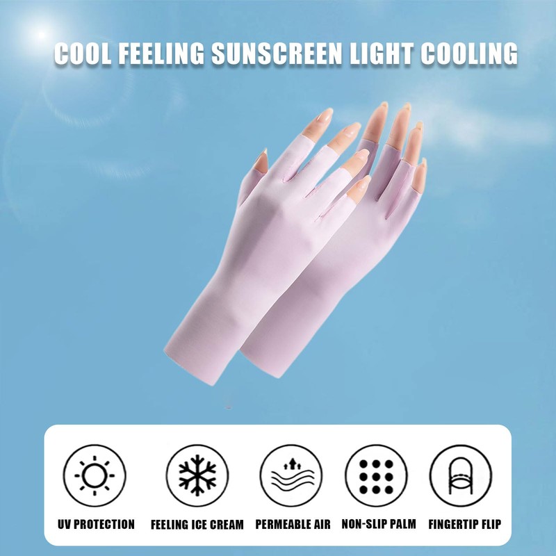 Umeloeo Women's UV Protection Gloves, UPF 50+, Cooling Sensation, Mesh