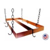 Rogar Rectangle Pot Rack w/ Centerbar Hammered Copper / Black