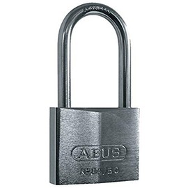 ABUS 23432 50mm Stainless Steel Long Shackle Chrome Plated Brass Padlock