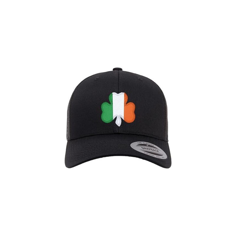 Go All Out Adjustable Black Structured Trucker Irish Flag Shamrock