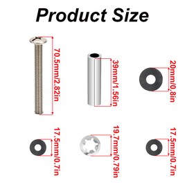 TopHomer 4 PCS Universal Toilet Seat Bolts Stainless Steel Toilet Seat Screws with Extra Long Downlock Nuts, Non-Slip Toothed Washers