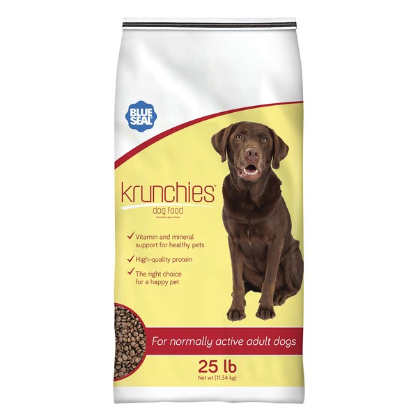 Blue Seal Krunchies Adult Dog Food | No Soy, No Artificial Colors or Preservatives, Nutritionally Complete with Added Vitamins and Minerals | 25 Pound Bag