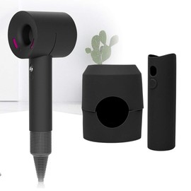 Funda Protectora de Silicona para Secador de Pelo para Secador de Pelo, Funda Protectora de Viaje Antiarañazos a Prueba de Golpes con Gotas de Polvo(negro)