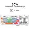 ROCK POW 60% Mechanical Gaming Keyboard 60 Percent,LED Backlit Compact
