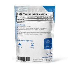 D-mannose Powder Bulk Buy 500g | D Mannose Supplement | GMO Free Vegan Friendly - Naturesupplies (500 g (Pack of 1))