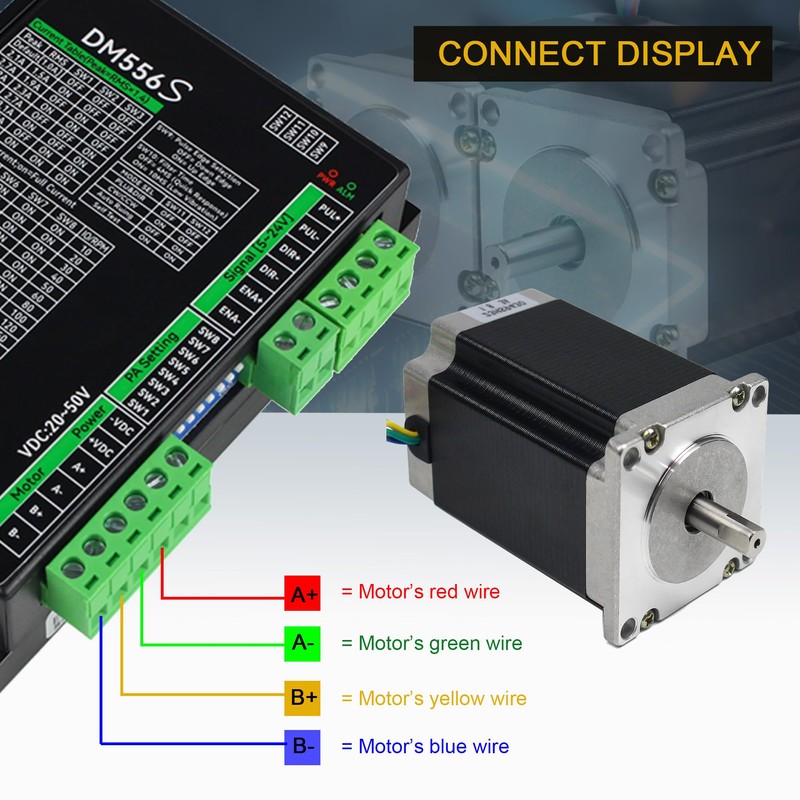 RATTMMOTOR Nema23 Stepper Motor 23HS9430, 308oz-in, 1.8 Drgree, 3A, 2-Phase