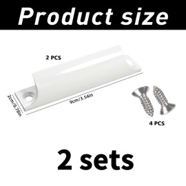 Pack of 2 Balcony Door Handles, Exterior Handle, Balcony Door Handle, Patio Door Handle, Aluminium Alloy Handle with Stainless Steel Screws, Sliding Door Handle for Furniture Fittings (V-Shape, White)