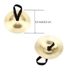 Sopcone 6 Pieces Finger Cymbals, Finger Zills for Belly Dance, Brass Hand Cymbals, Finger Dancing Musical Instrument for Dancer Party (Brass, Gold)
